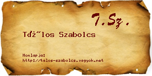 Tálos Szabolcs névjegykártya