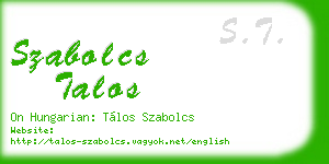 szabolcs talos business card