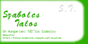 szabolcs talos business card